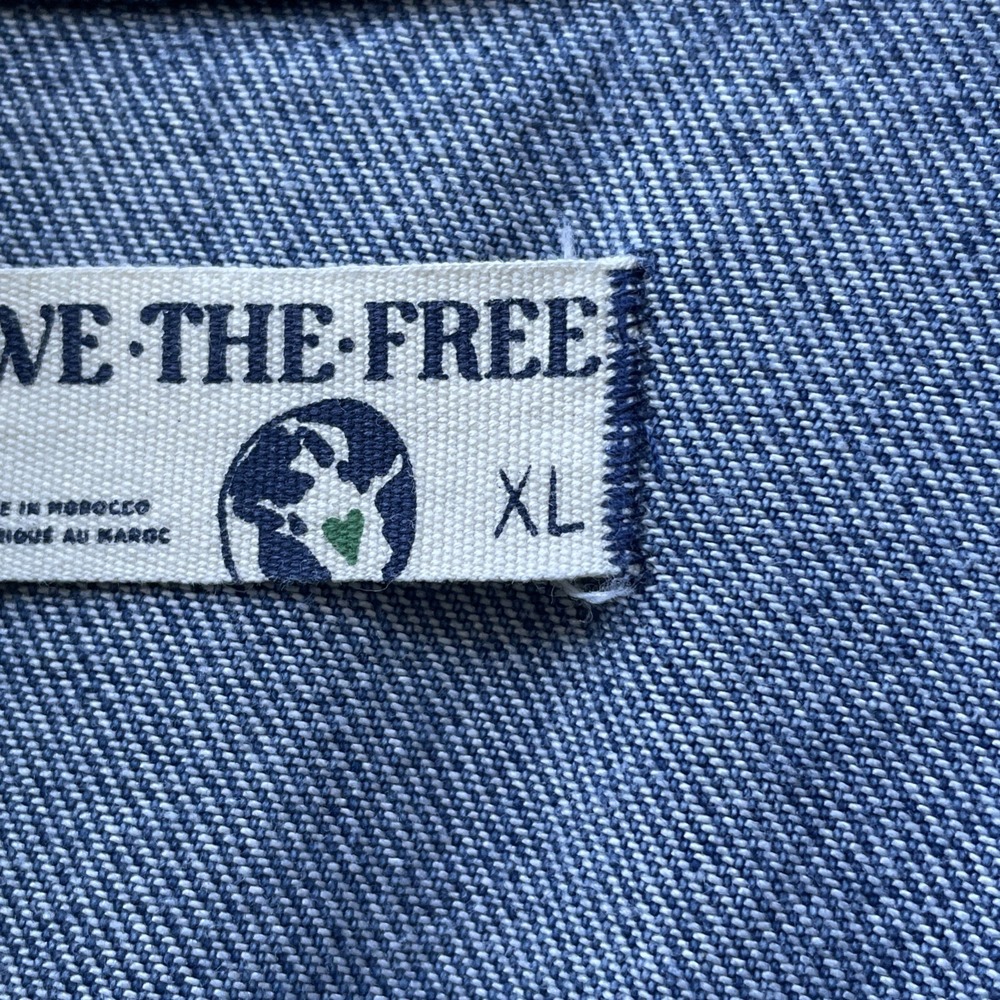 Free People We the Free The Townes Coverall Jumpsuit Size XL Blue One Piece Jean - Picture 6 of 16